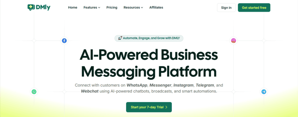 AI-driven messaging platform for WhatsApp, Messenger, Instagram, and more.