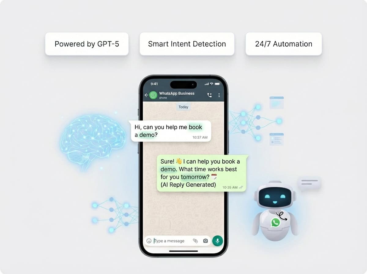 AI chatbot on smartphone for business automation and customer support.