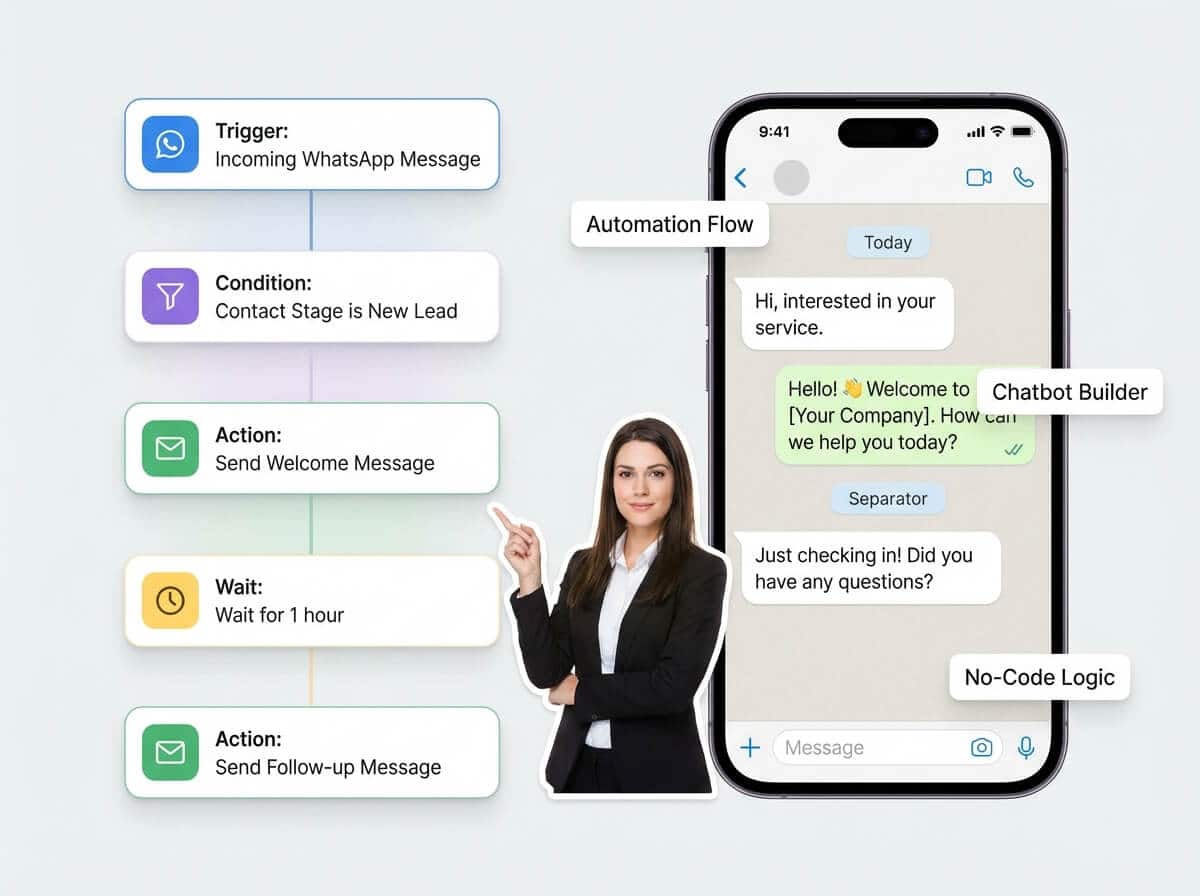 Automated WhatsApp Chatbot Builder for Business.