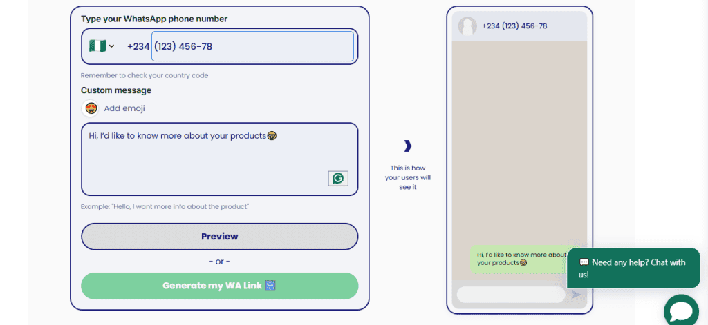 WhatsApp  Link Generator