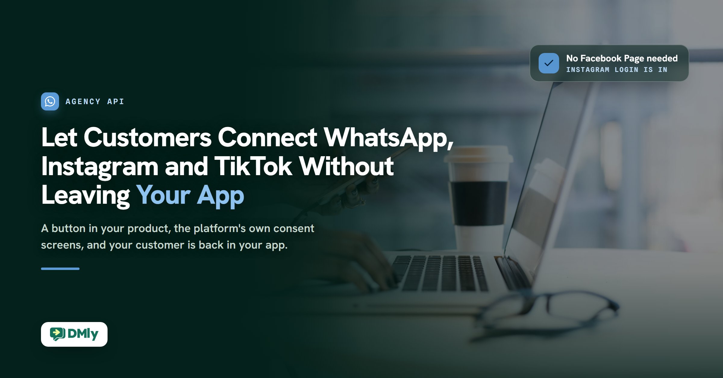 Let Customers Connect WhatsApp, Instagram and TikTok Without Leaving Your App
