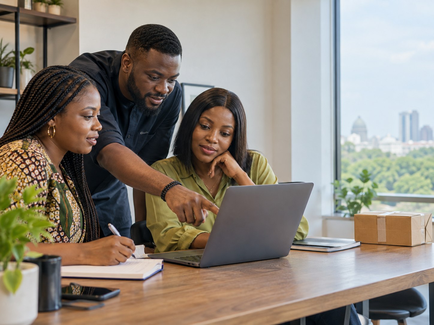 Nigerian customer service team planning a messaging campaign