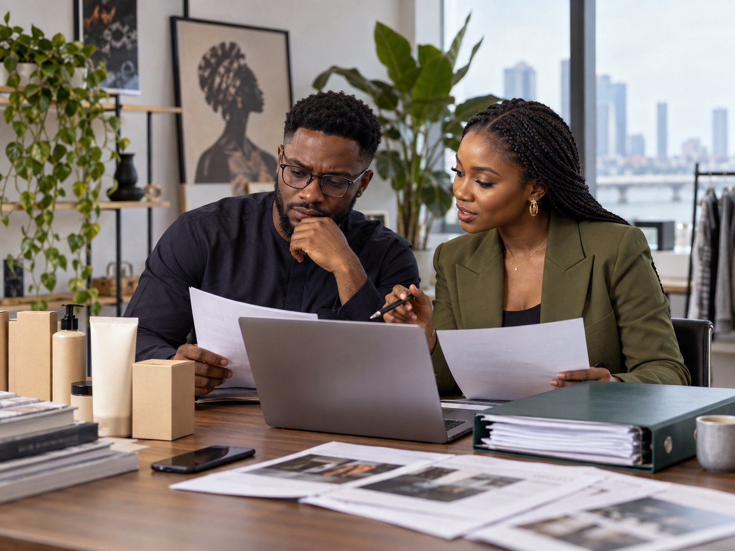 Nigerian brand team preparing business verification documents